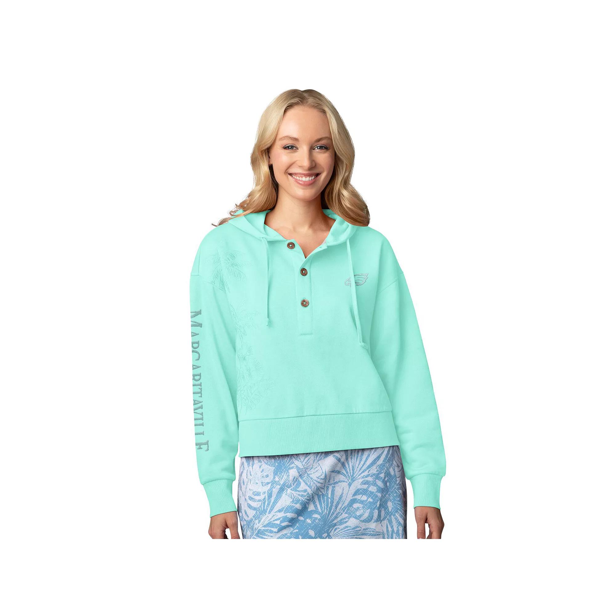 Women's Margaritaville Mint Philadelphia Eagles Island Dream Solid Pullover Hoodie,  Product Image
