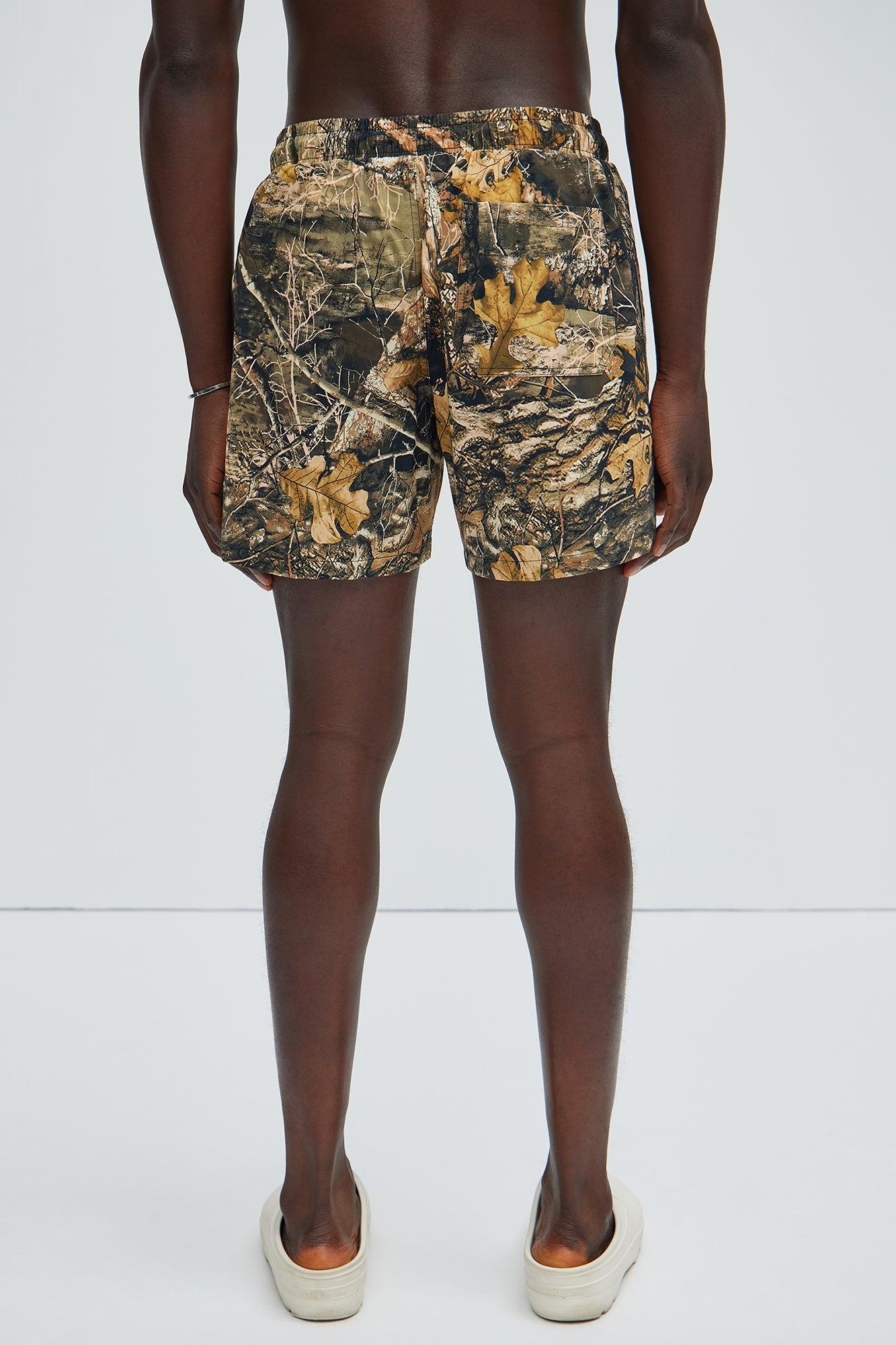 Real Tree Camo Montez Stretch Swim Mid Trunk - Brown/combo Product Image