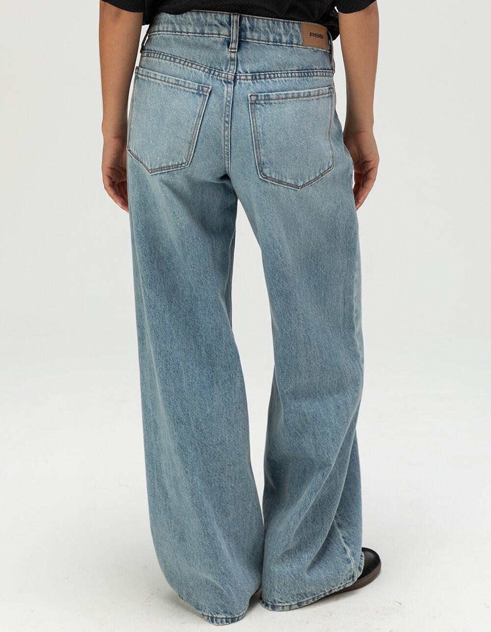 RSQ Womens Mid Rise Wide Leg Jeans - LIGHT WASH Product Image