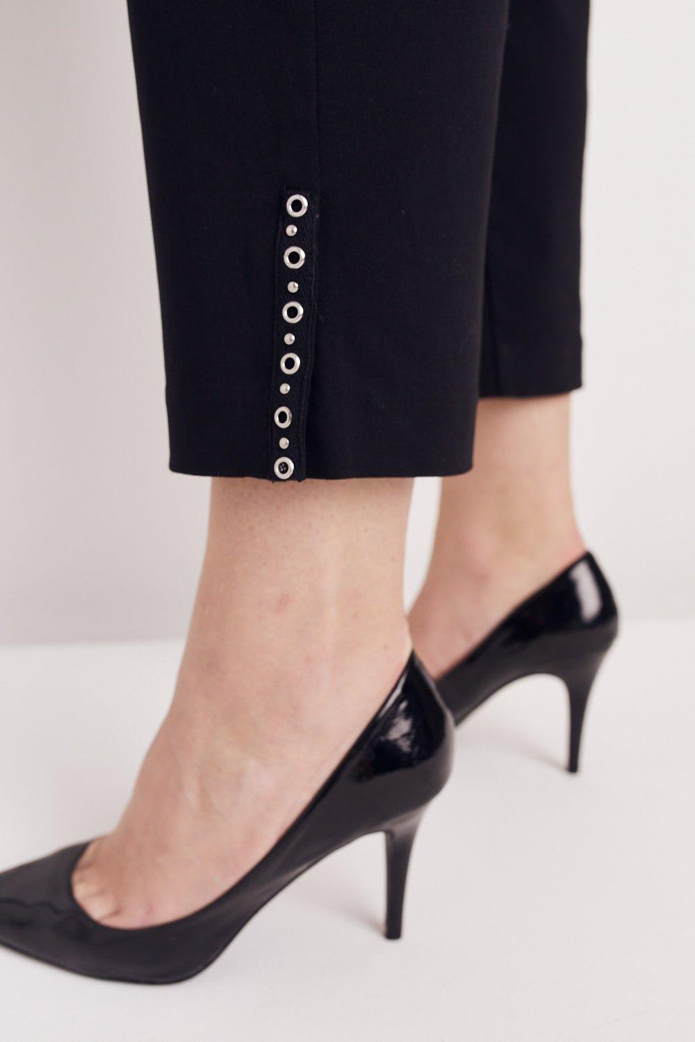 Roz & Ali™ Tummy Control Millennium Ankle Pant With Grommet Rivet Tape Trim - Plus Product Image