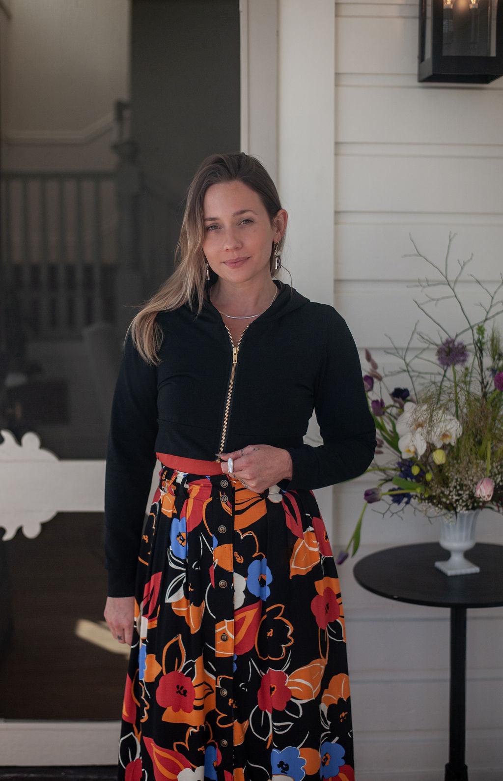 Trices Skirt in Abstract Floral Product Image