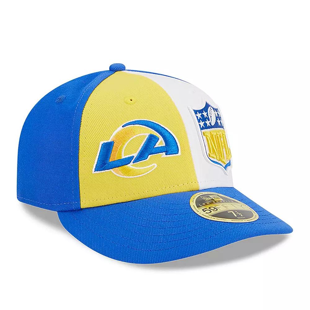 Men's New Era  Yellow/Royal Los Angeles Rams 2023 Sideline Low Profile 59FIFTY Fitted Hat, Size: 7 3/8, Gold Product Image