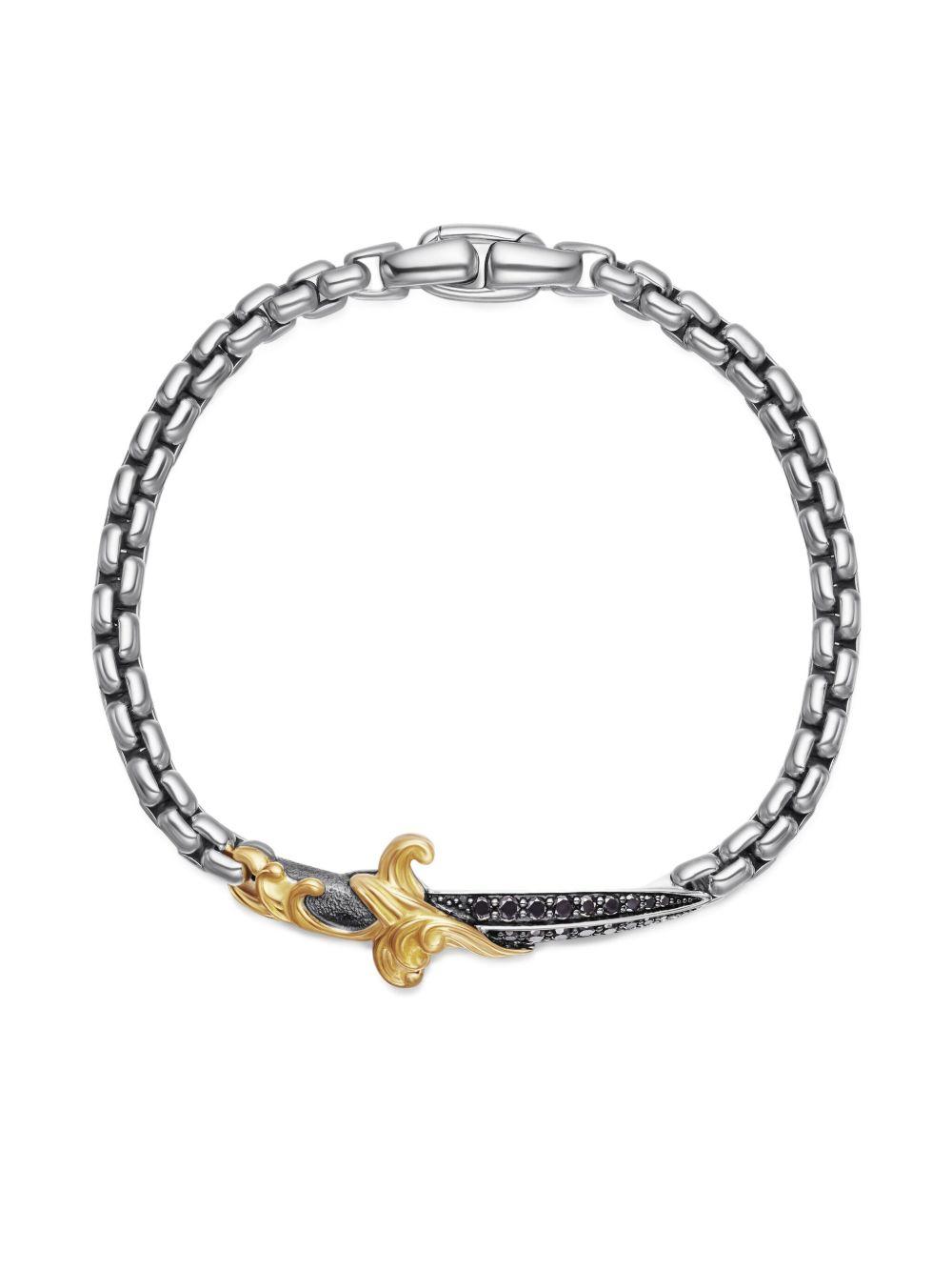 18kt yellow gold and sterling silver Waves Dagger bracelet (5mm) Product Image