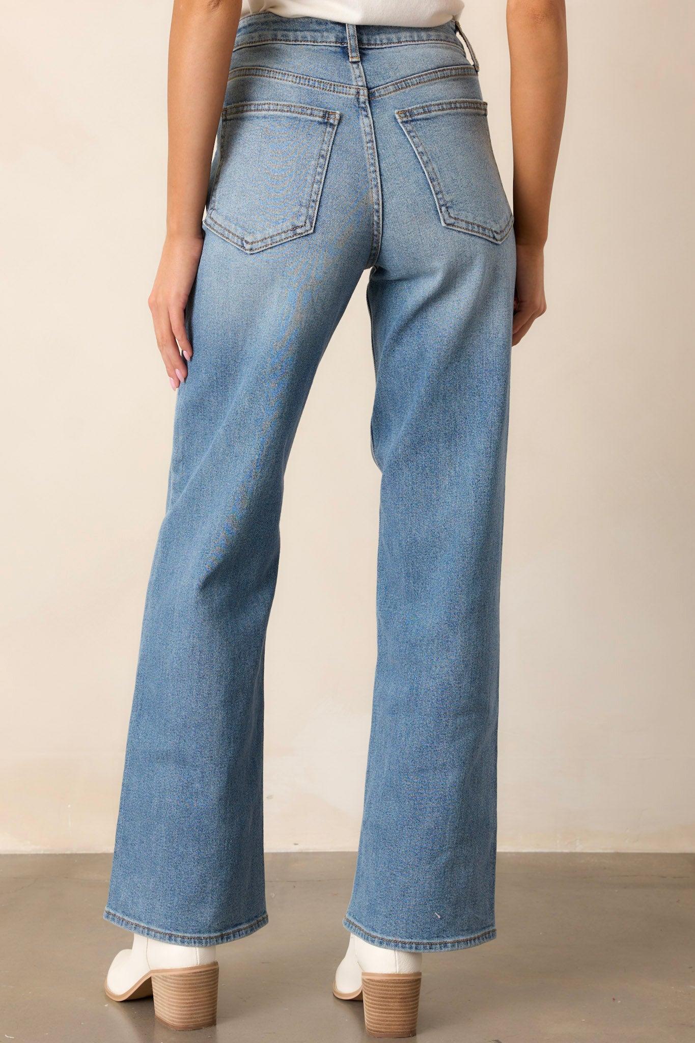 Day Dreaming Medium Wash Wide Leg Jeans Product Image