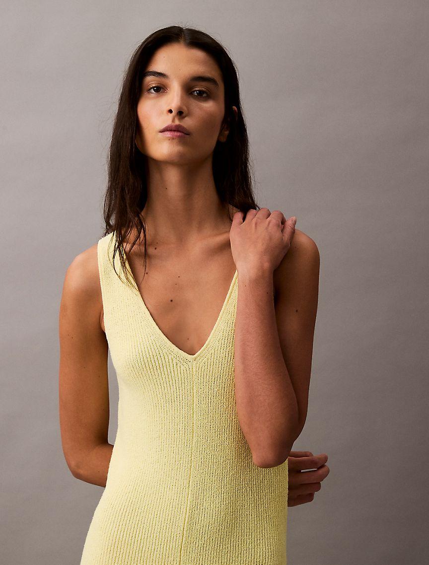 Boucle Ribbed Sleeveless Midi Dress Product Image