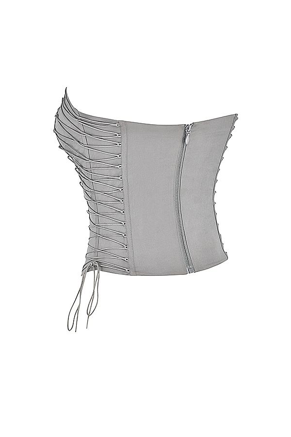 Mirabelle  smoke lace up corset - sale Product Image