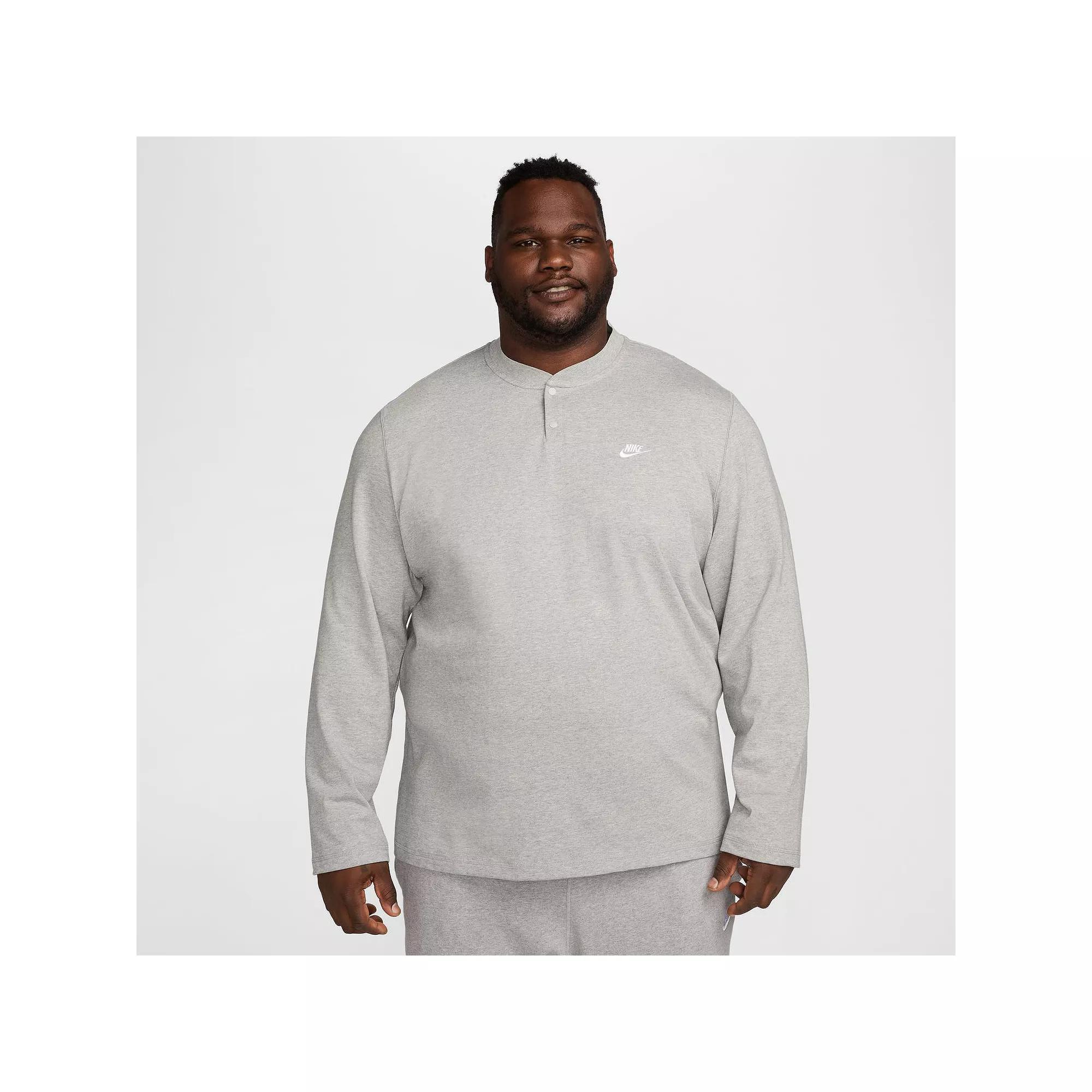Men's Nike Club Fleece Long Sleeve Henley,  Product Image