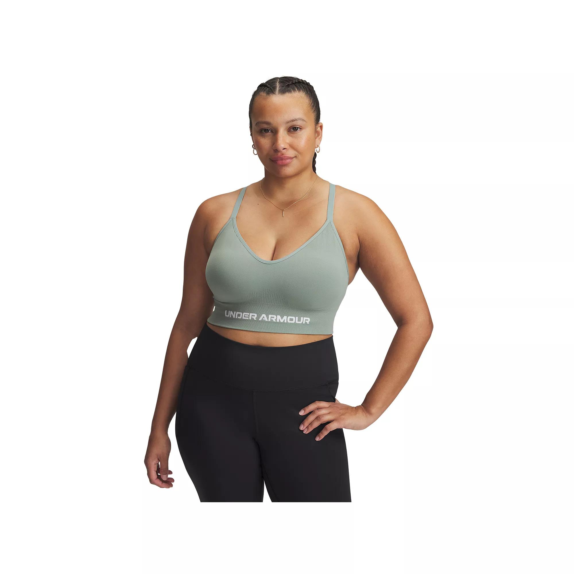 Women's Under Armour Vanish Seamless Low Long Sports Bra, Size: XL, Harbor Blue Product Image