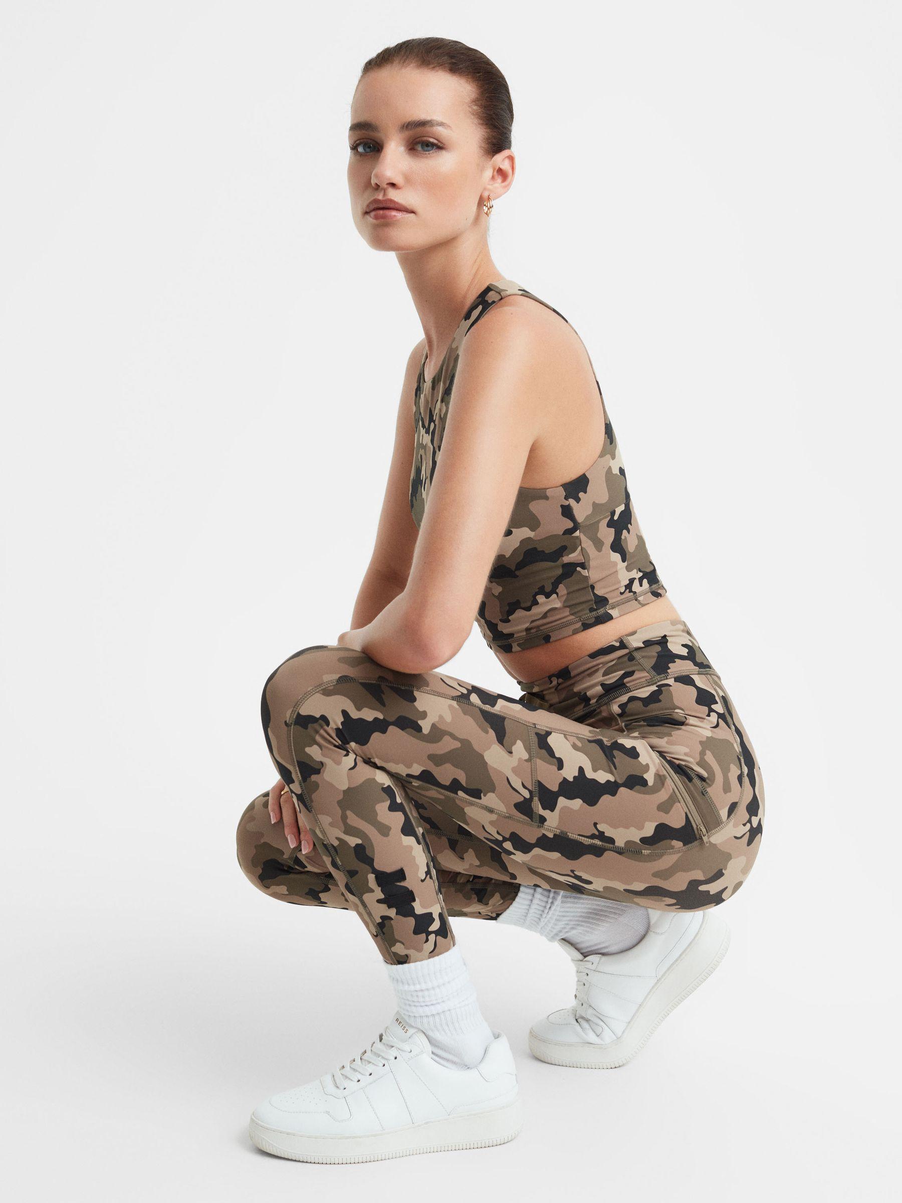 The Upside Camouflage Cropped Tank Top in Camo Product Image