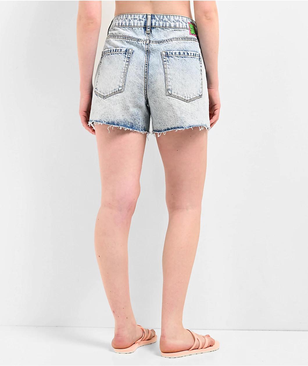 Empyre Kickback Light Wash Denim Cutoff Shorts Product Image
