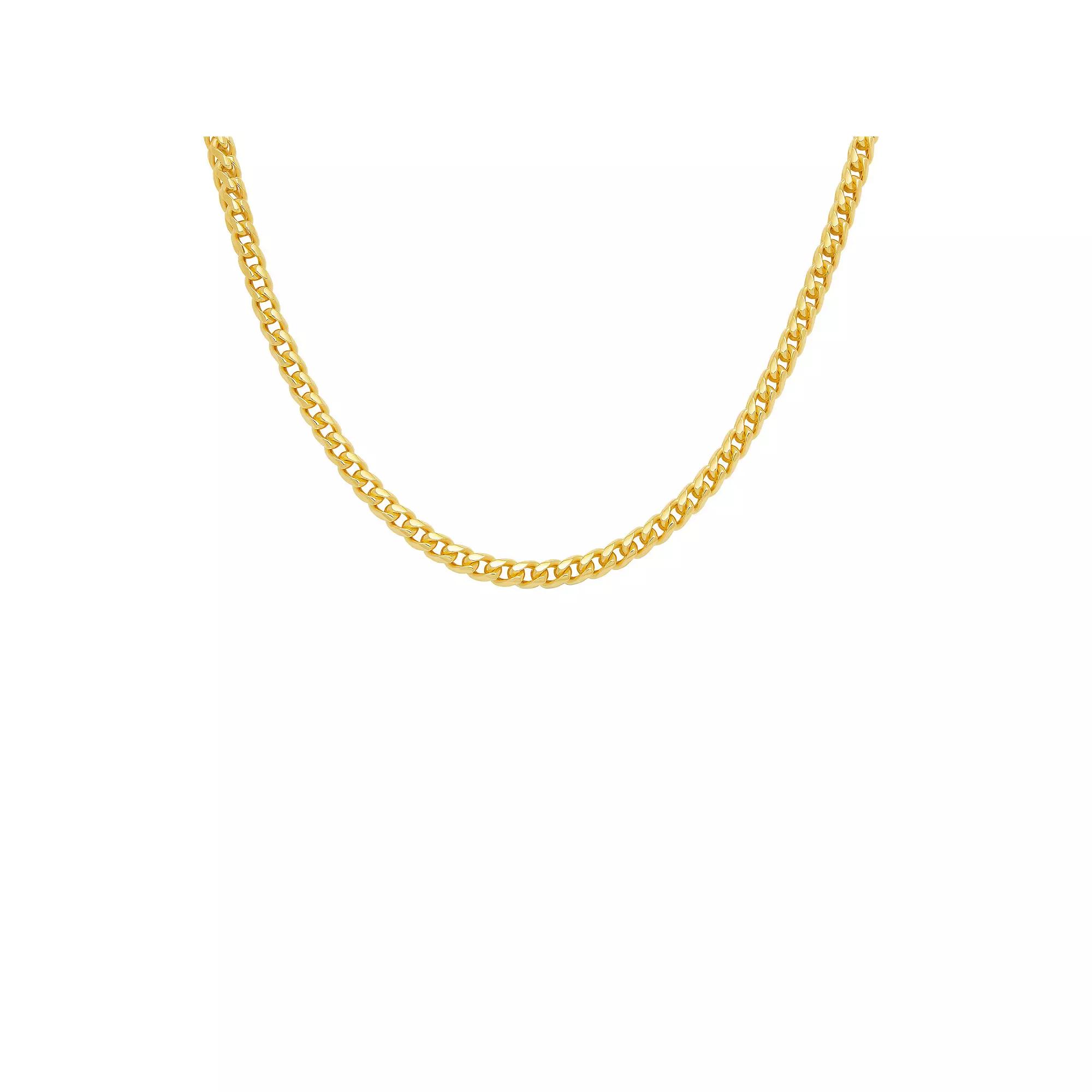 PRIMROSE Sterling Silver Diamond Cut Franco Chain Necklace, Women's, Size: 22", Gold Tone Product Image