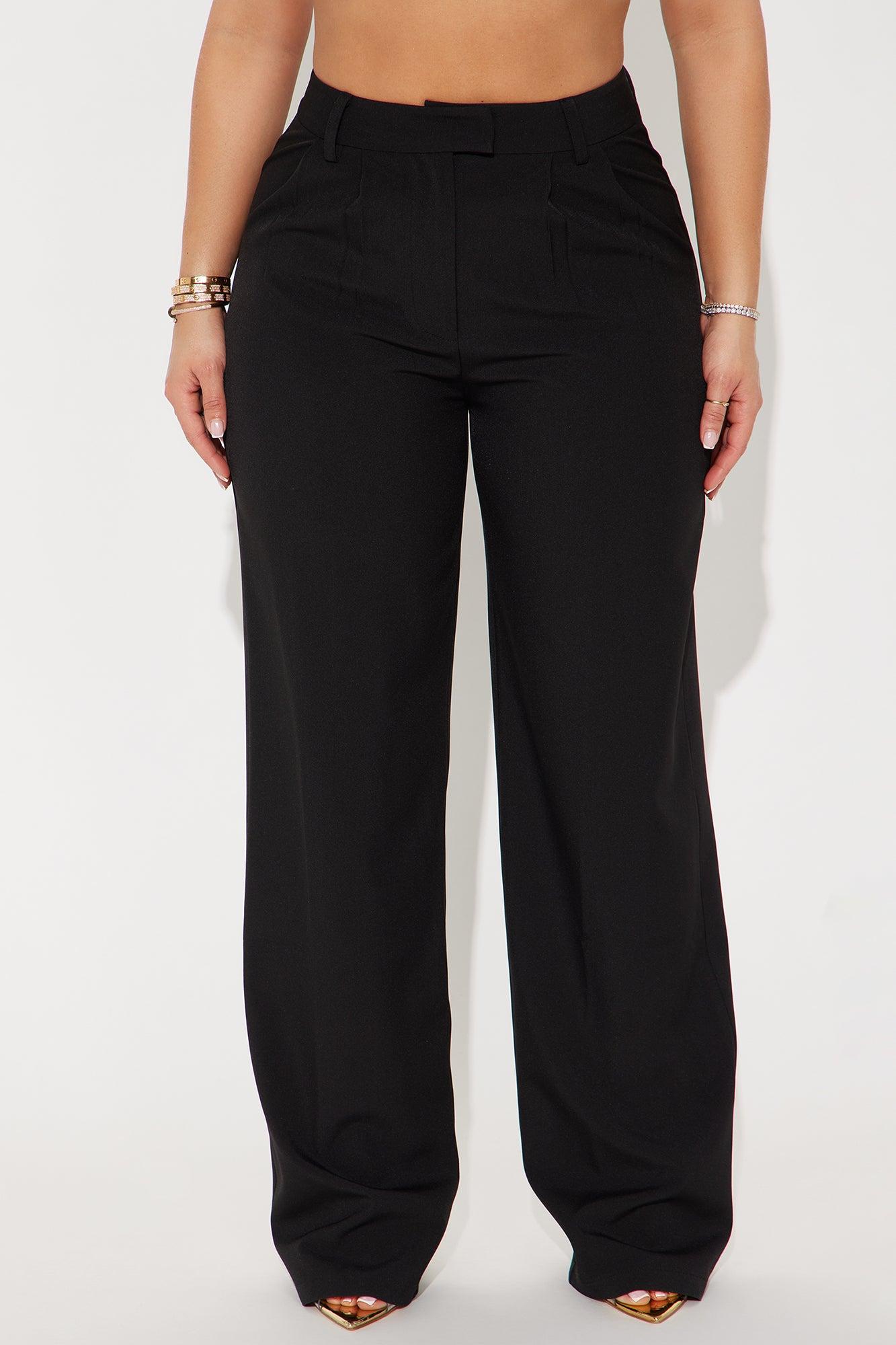 The Kourtney Wide Leg Trouser Pant - Black Product Image