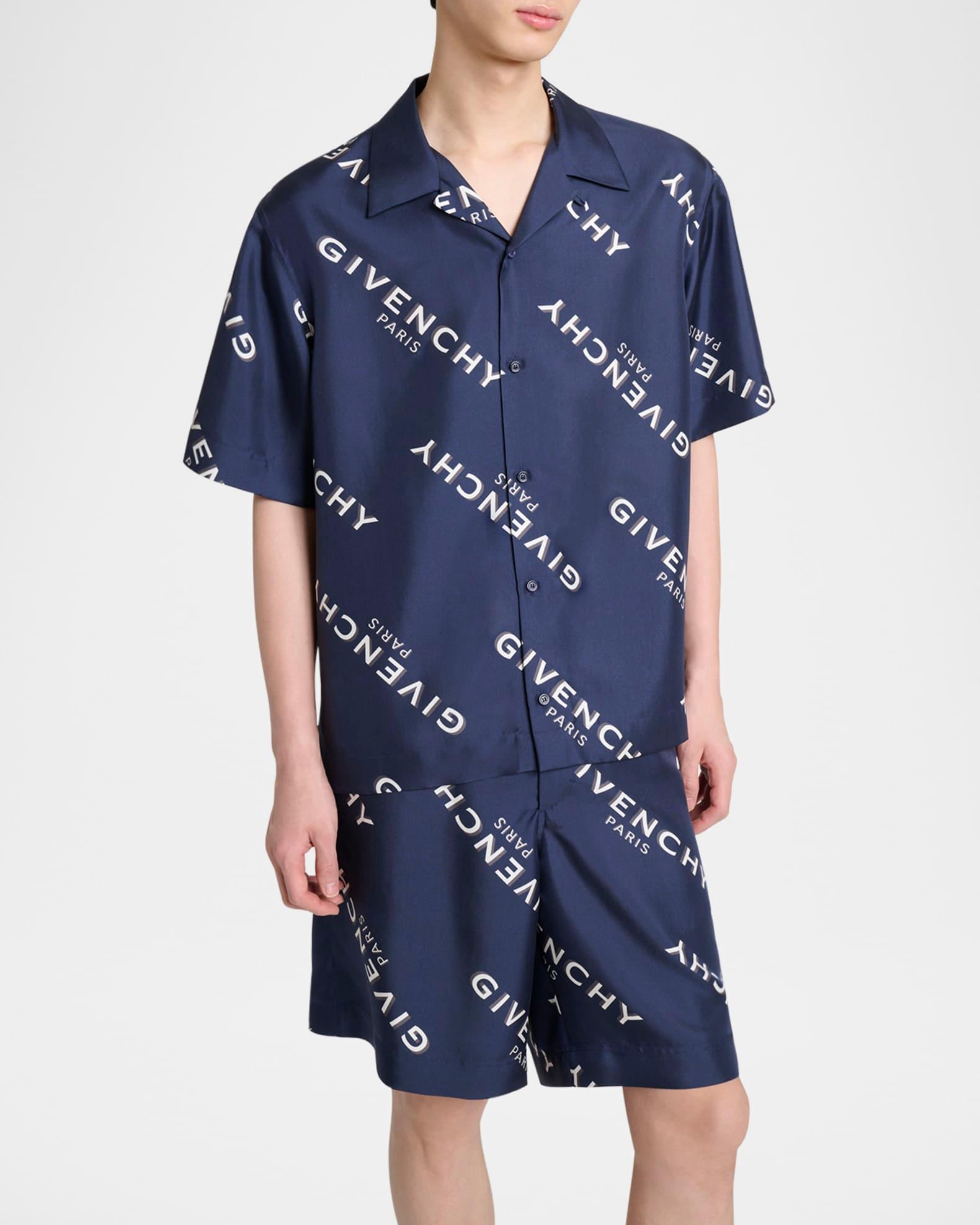 Men's Silk All-Over Logo Bowling Shirt Product Image