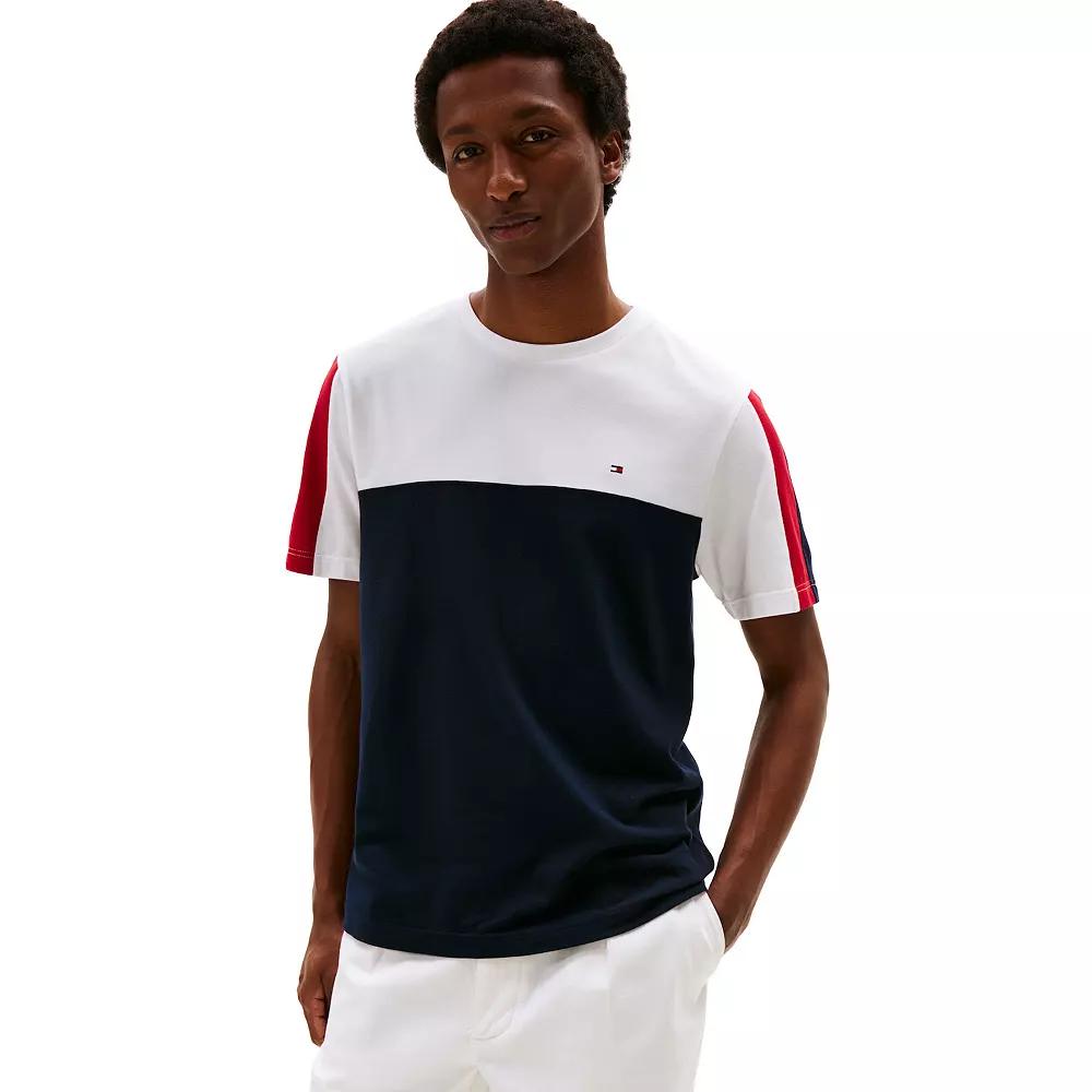 Men's Tommy Hilfiger Global Stripe Colorblock Tee, Size: Large, Desert Product Image