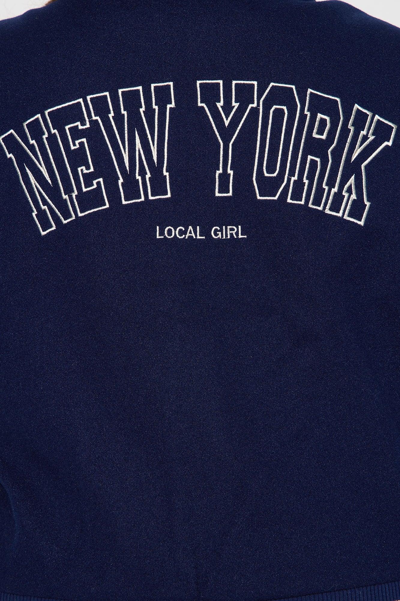 Manhattan Babe Varsity Jacket - Navy Female Product Image