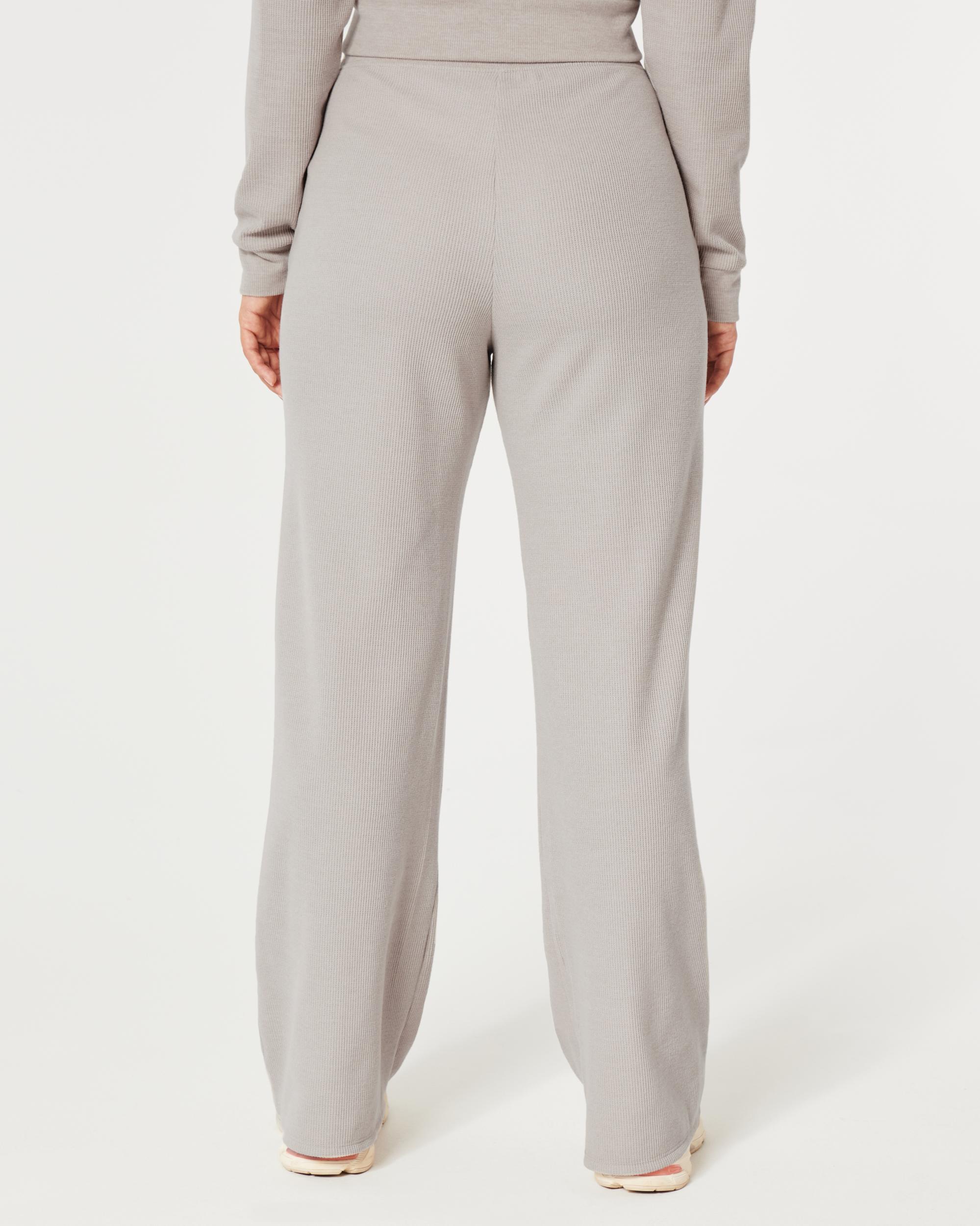 Gilly Hicks Cozy Micro-Waffle Wide-Leg Pants Product Image