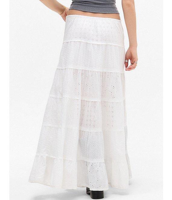 BDG Urban Outfitters Broderie Tiered Eyelet Maxi Skirt Product Image
