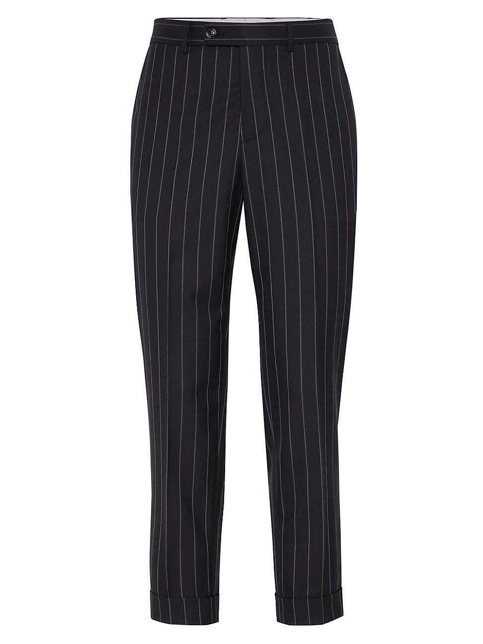 Mens Super 150s Virgin Wool Wide Formal Fit Trousers Product Image