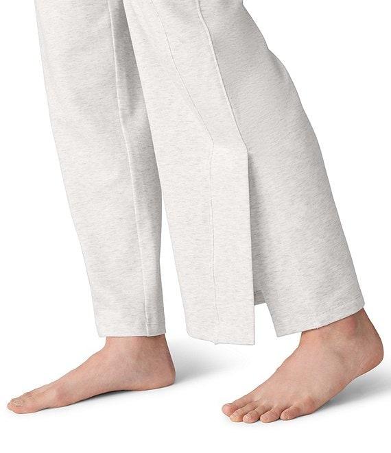 Eileen Fisher Brushed Terry Elastic Waist Straight Side Vent Pants Product Image