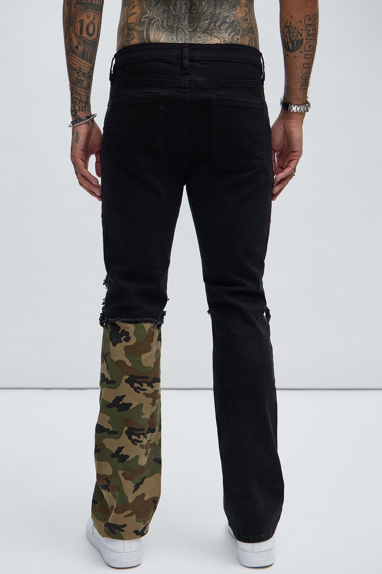 Bryce Stacked Skinny Flare Pants - Black/combo Product Image