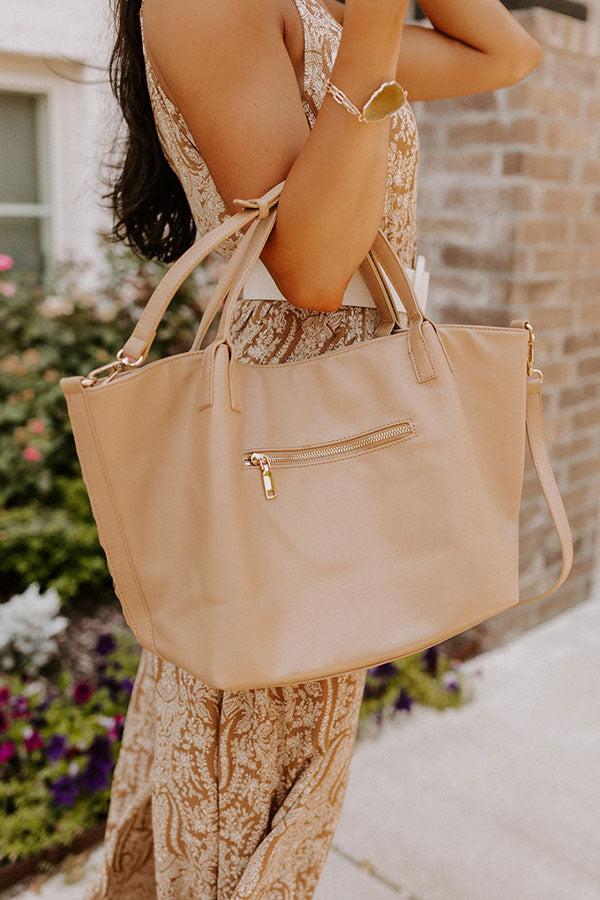 Next One Up Faux Leather Tote In Iced Mocha Product Image