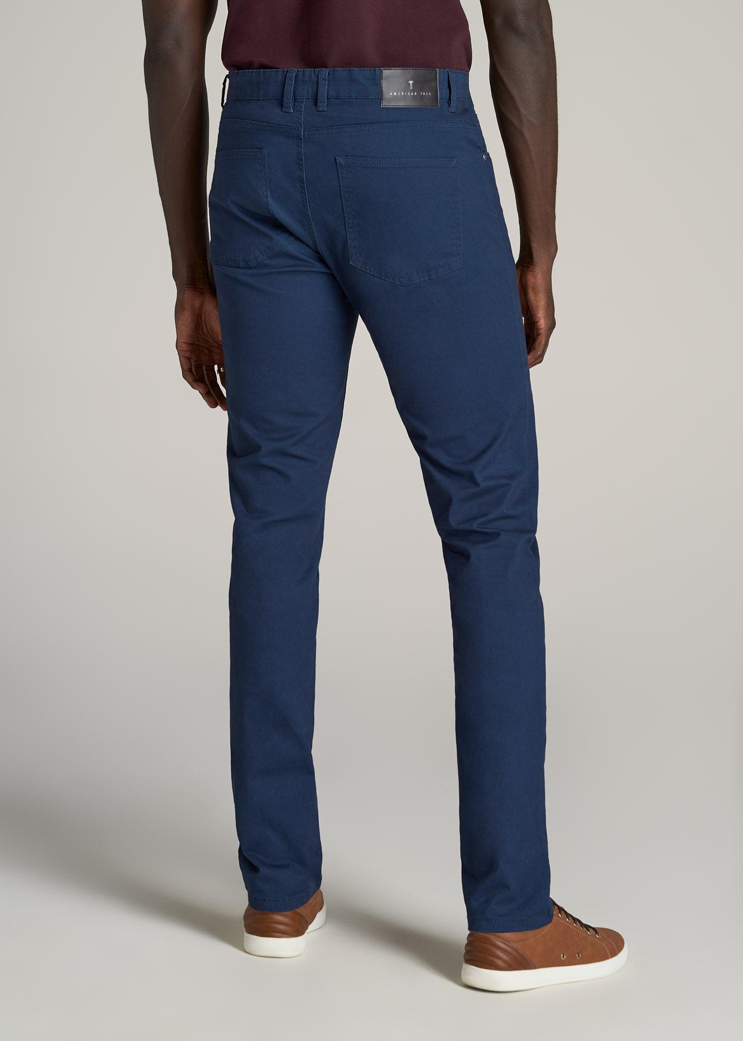 Dylan Slim Fit Five-Pocket Pants For Tall Men in Marine Navy Male Product Image