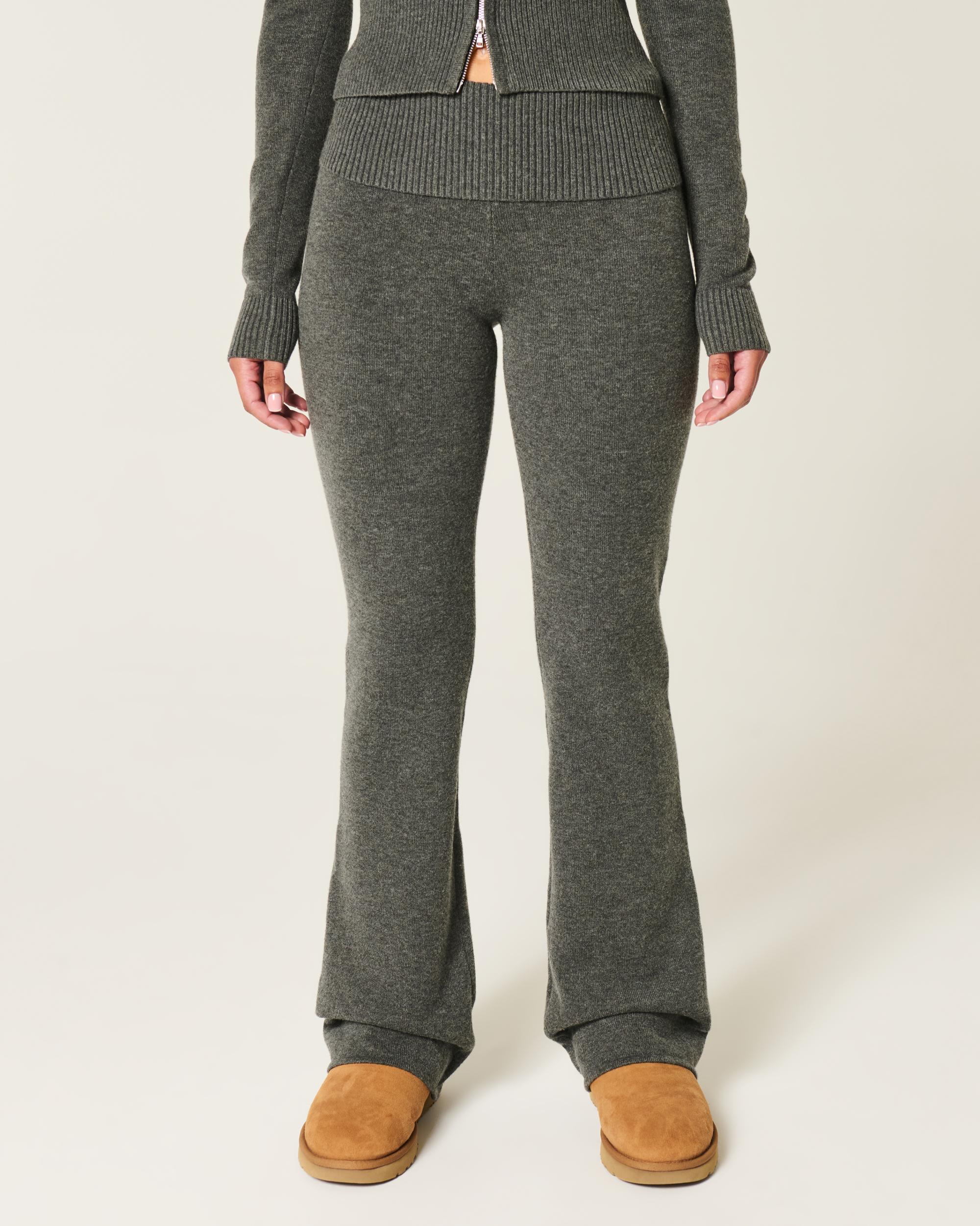 Gilly Hicks Sweater-Knit Foldover Waist Boot Pants Product Image