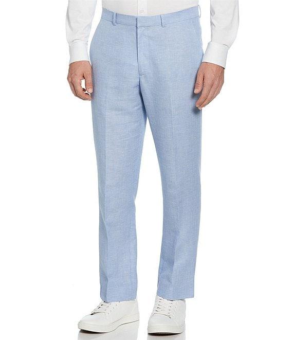 Perry Ellis Flat Front Herringbone Suit Separates Linen Blend Pants Product Image