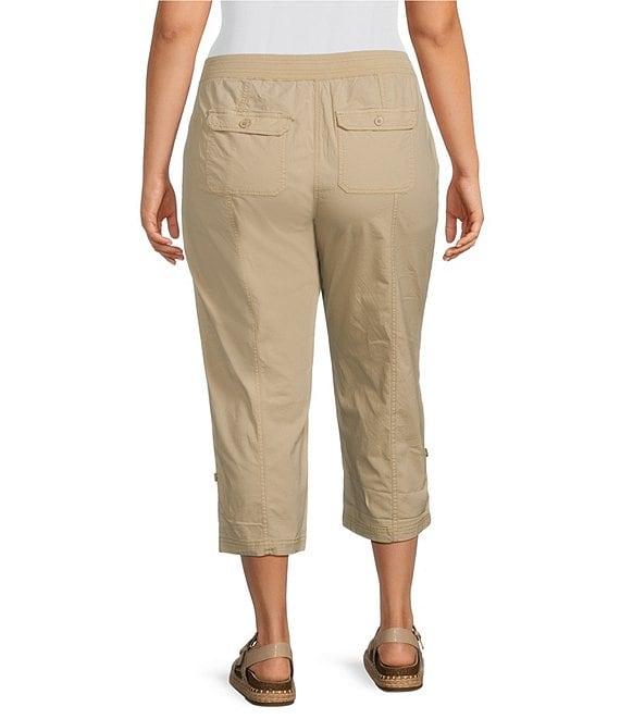 Intro Plus Size Stretch Poplin Adjustable Length Pull-On Cargo Pants Product Image