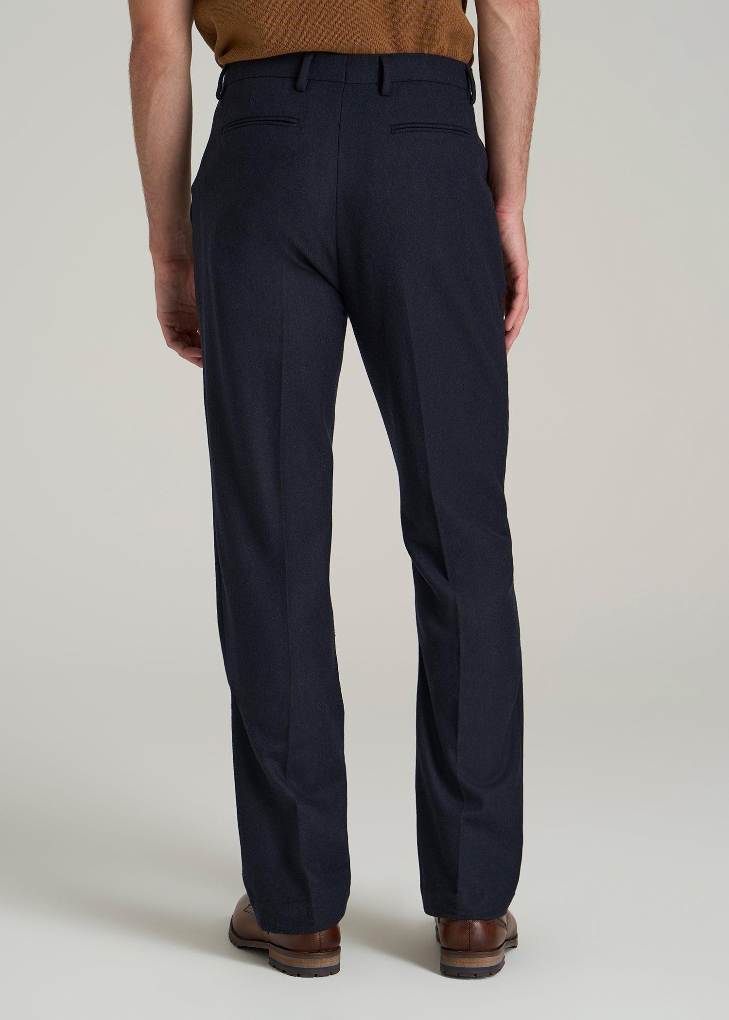 Wool Blend Dress Pants for Tall Men in Raven Blue Male Product Image