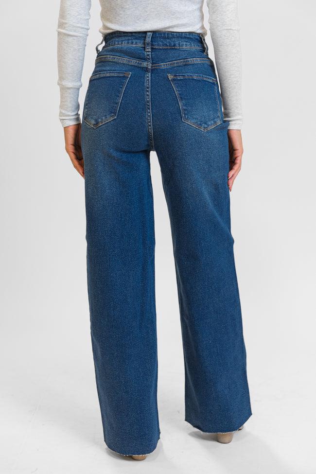Kelsea Dark Wash Wide Leg Jeans Product Image