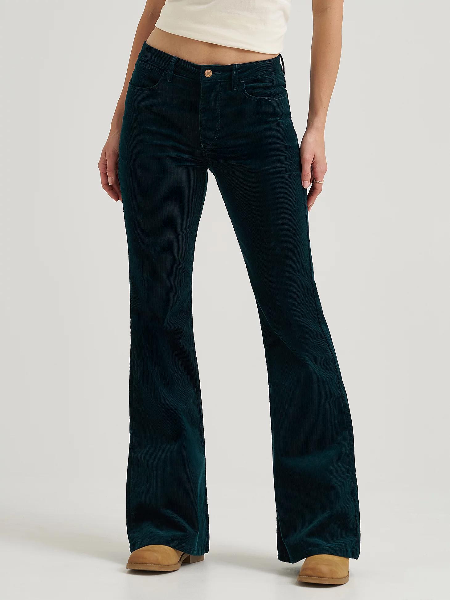 Women's Wrangler® Corduroy High Rise Fierce Flare Jean in Jewel Product Image