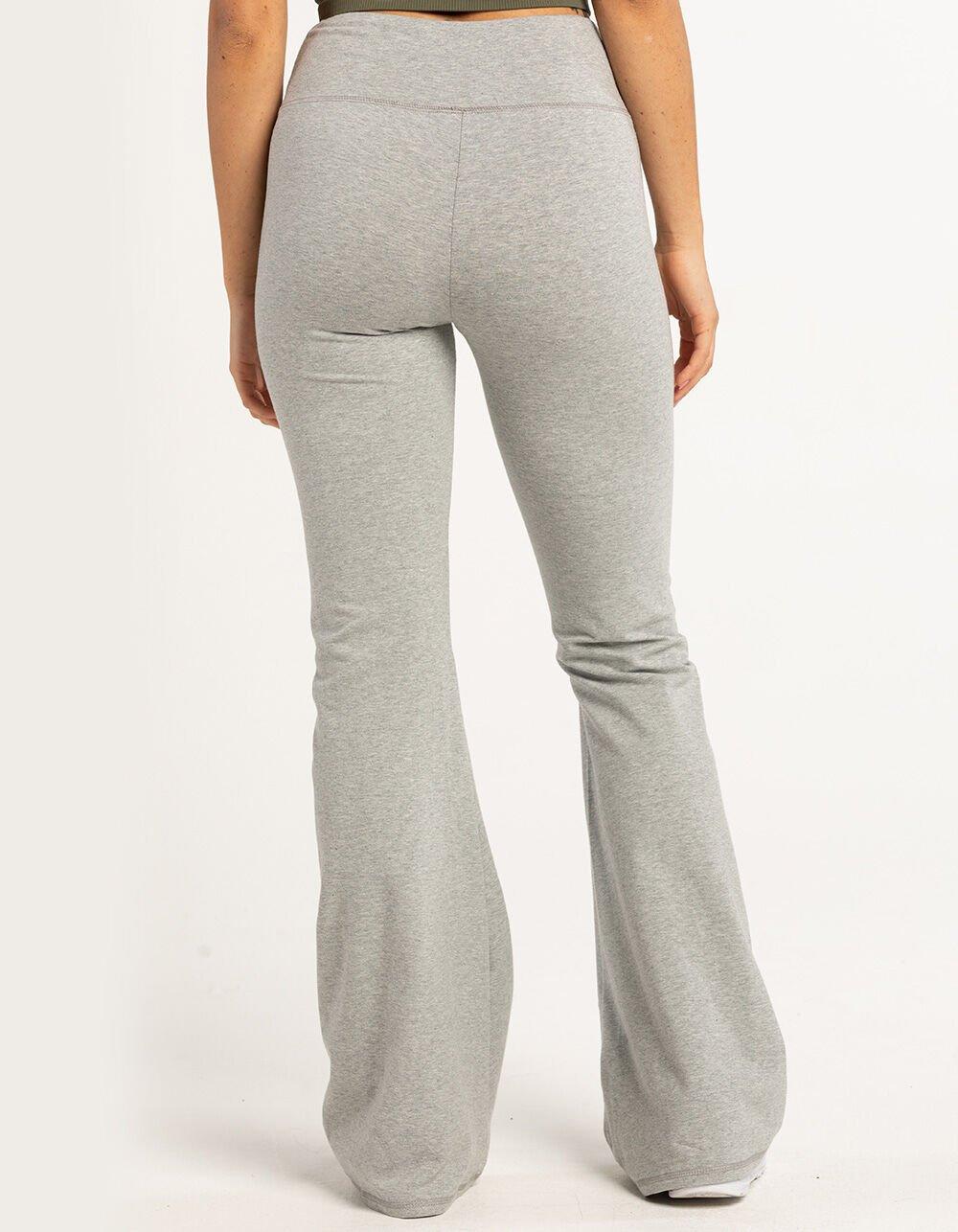 TILLYS Crossover Waist Womens Flare Leggings - HEATHER GRAY Product Image
