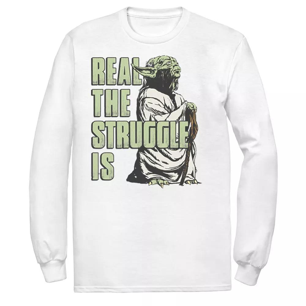 Men's Star Wars Yoda Real The Struggle Is Tee,  Product Image