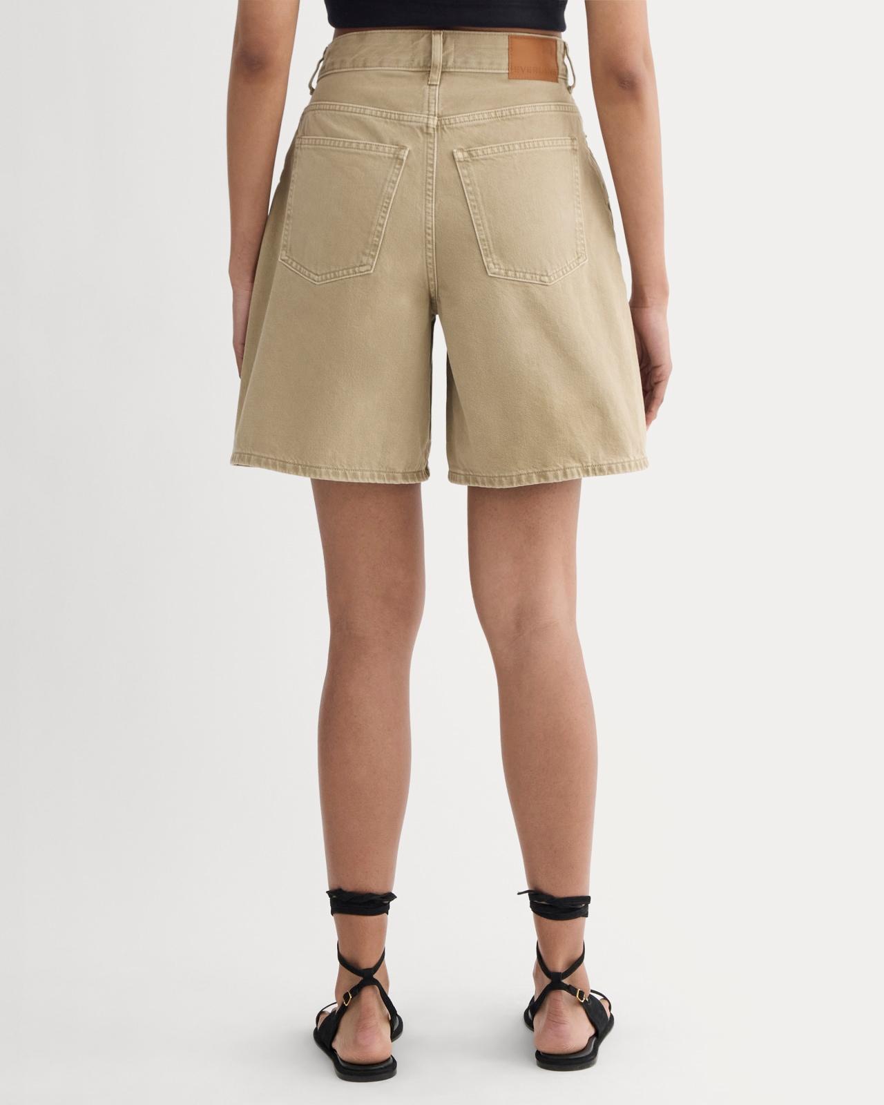 The Long A-Line Denim Short Product Image