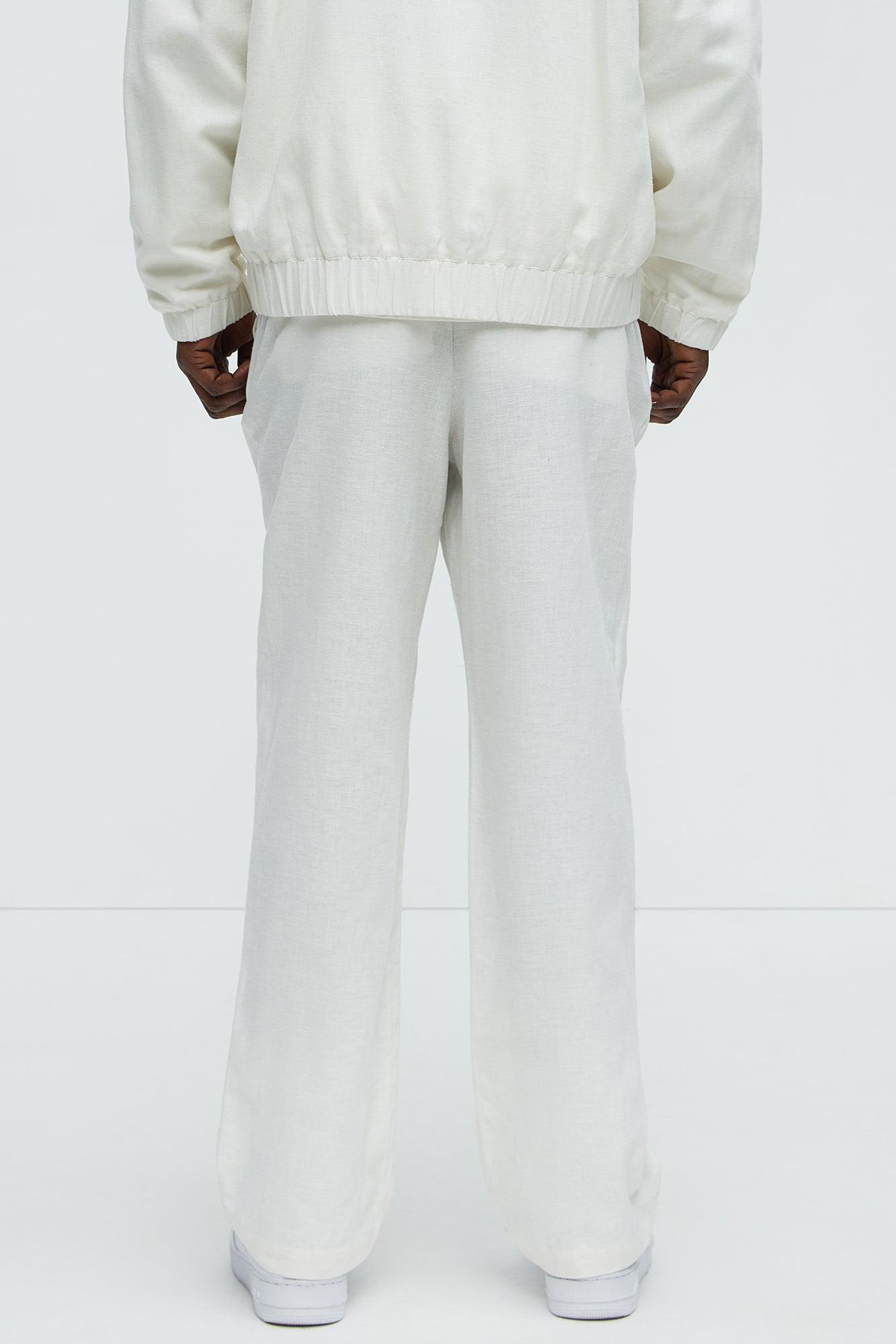 Bahamas Straight Linen Pants - White Product Image