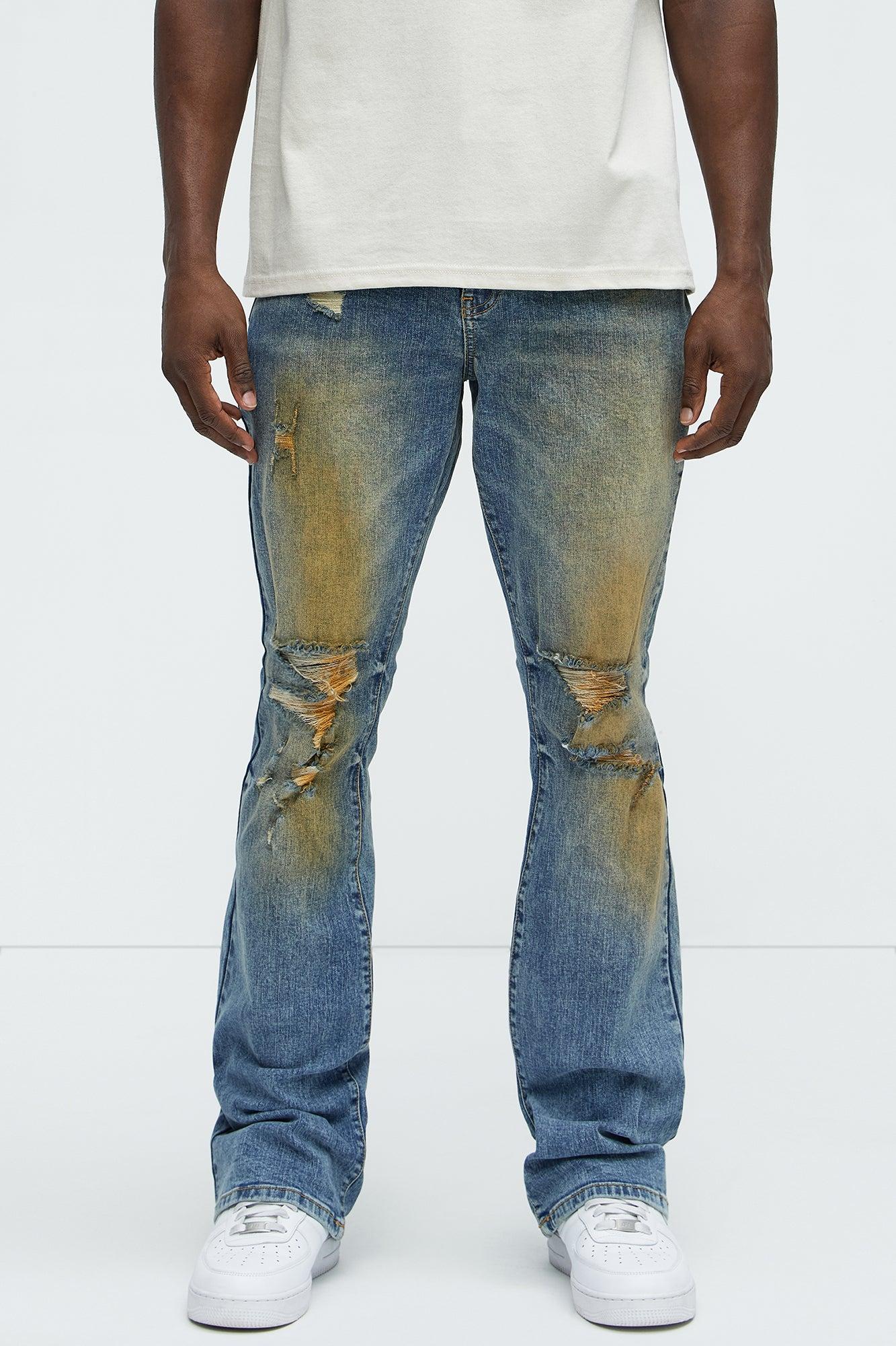 Rules Stacked Skinny Flare Jeans - Vintage Blue Wash Product Image