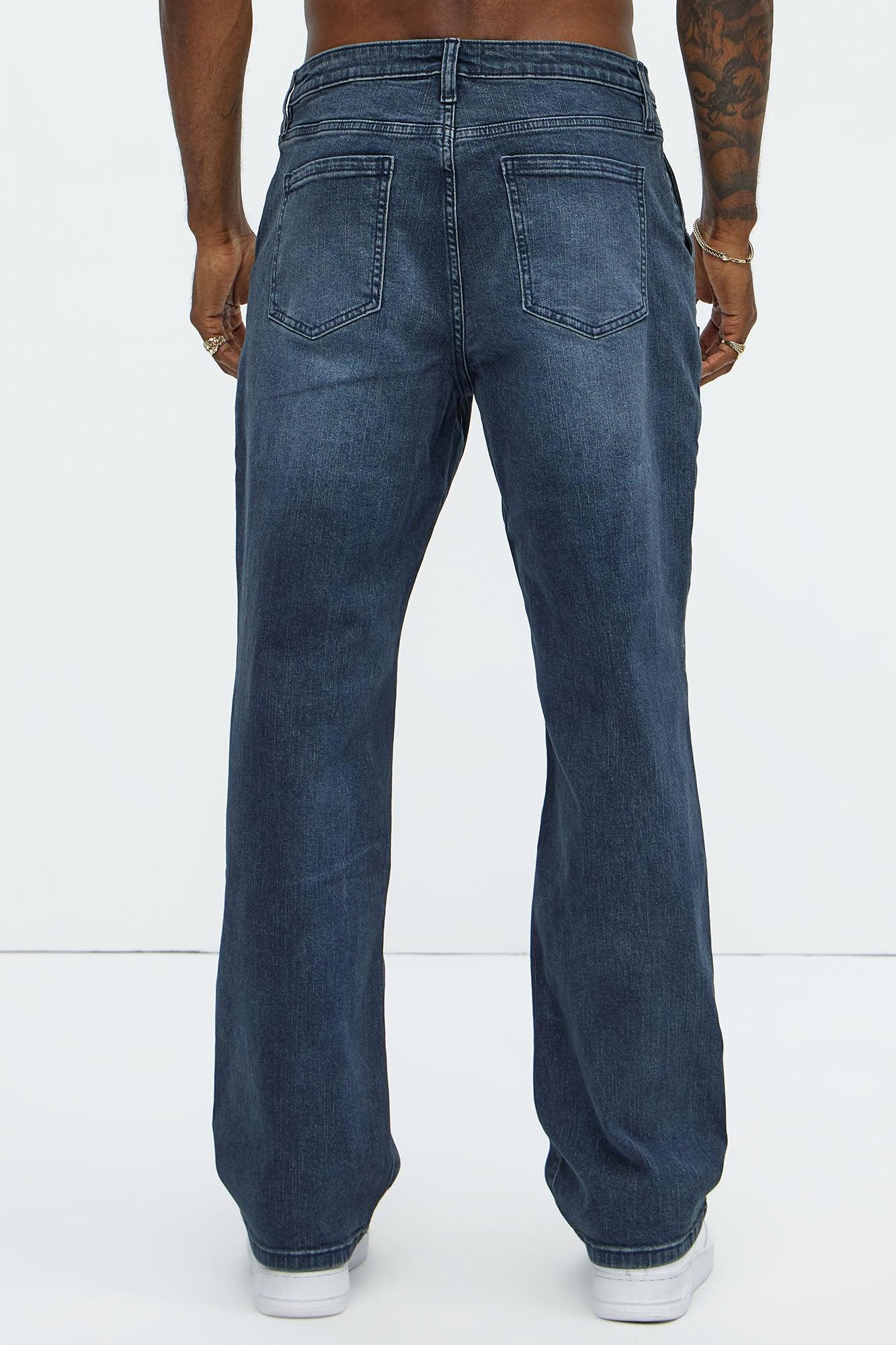 Heavy Pocket Straight Cargo Jeans - Medium Blue Wash Product Image