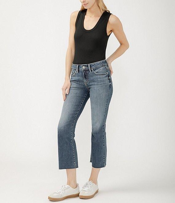 Silver Jeans Co. Suki Mid Rise Curvy Fit Flare Cropped Jeans Product Image