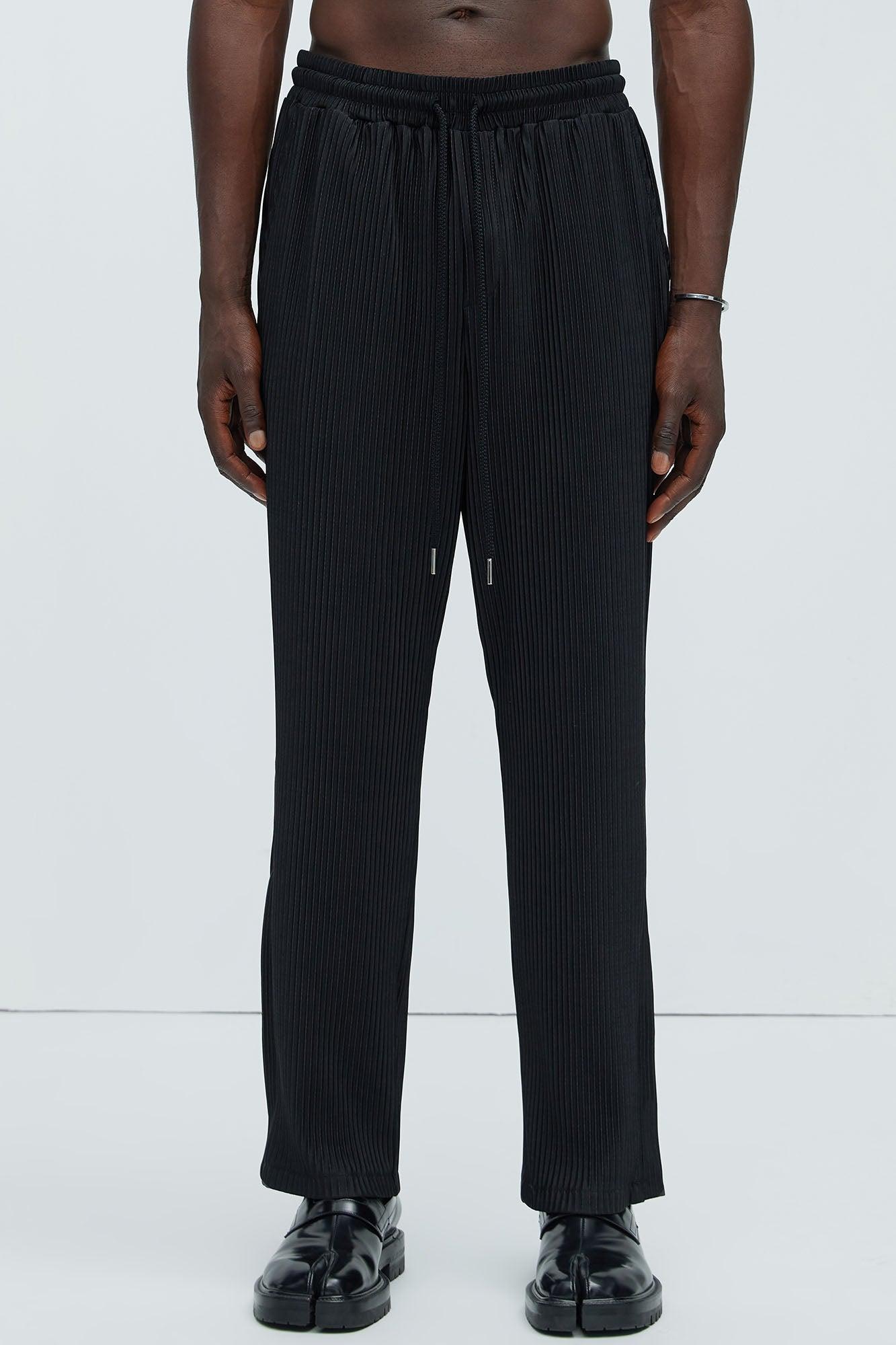 Potential Straight Pleated Pants - Black Product Image