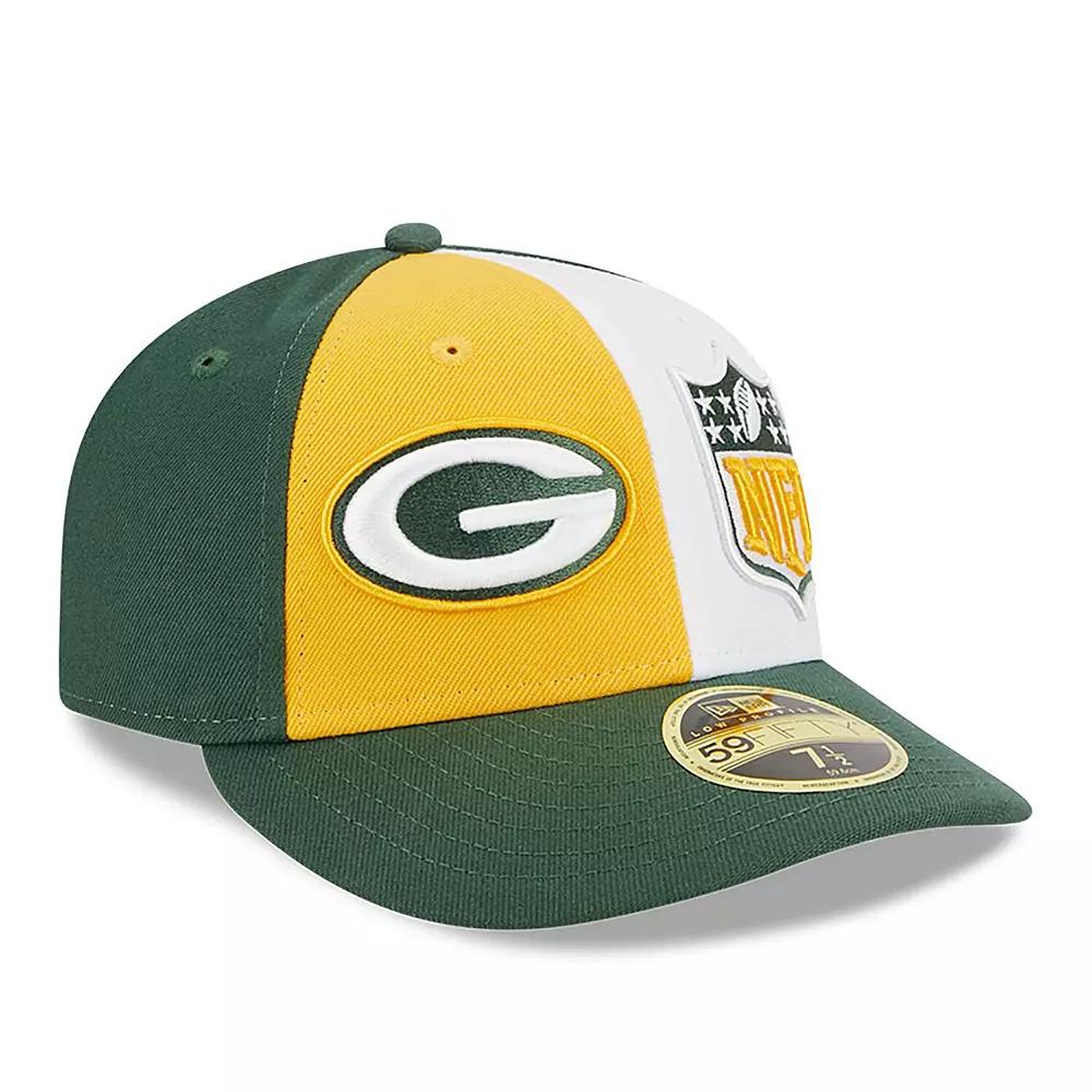 Men's New Era  Yellow/Green Green Bay Packers 2023 Sideline Low Profile 59FIFTY Fitted Hat, Size: 7 1/8, Gold Product Image