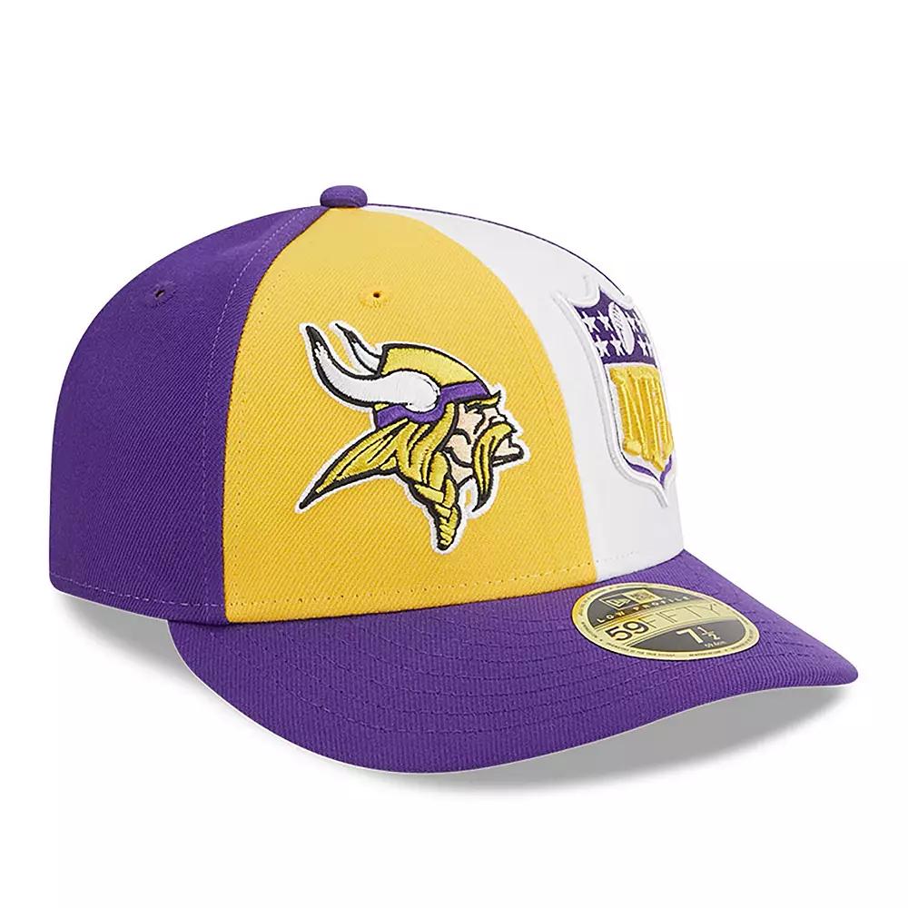 Men's New Era  Gold/Purple Minnesota Vikings 2023 Sideline Low Profile 59FIFTY Fitted Hat, Size: 7 1/4 Product Image
