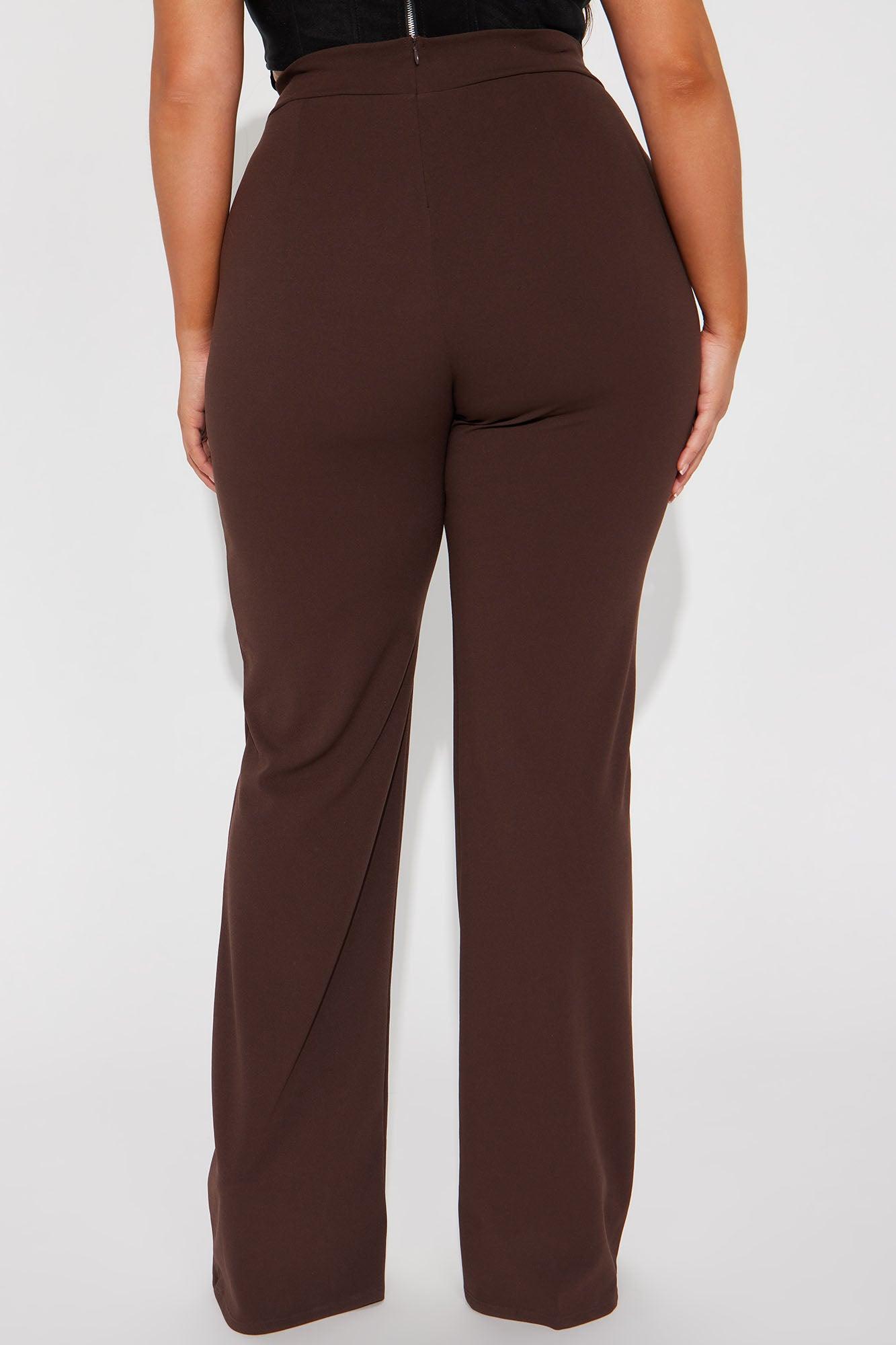 Tall Call It Even Wide Leg Dress Pants - Chocolate Product Image