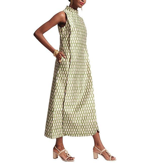 FRANCES VALENTINE Carlyle Loop Print Mock Neck Sleeveless Maxi Dress Product Image