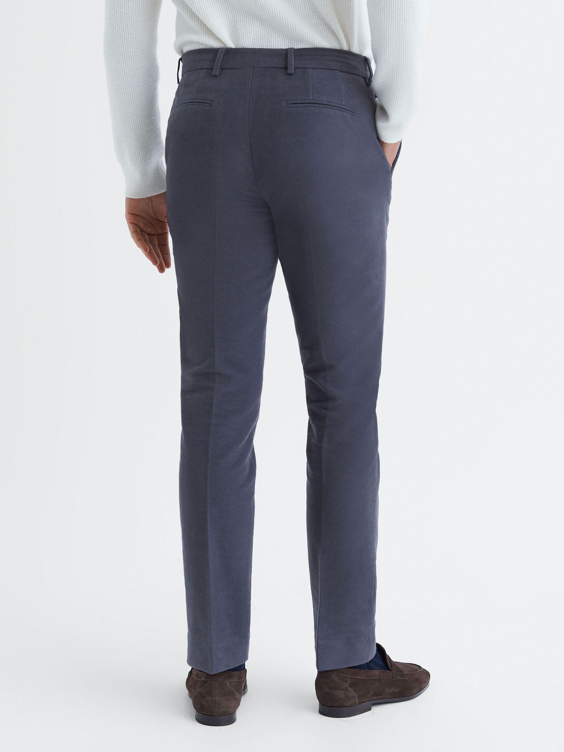 Slim Fit Moleskin Trousers in Airforce Blue Product Image