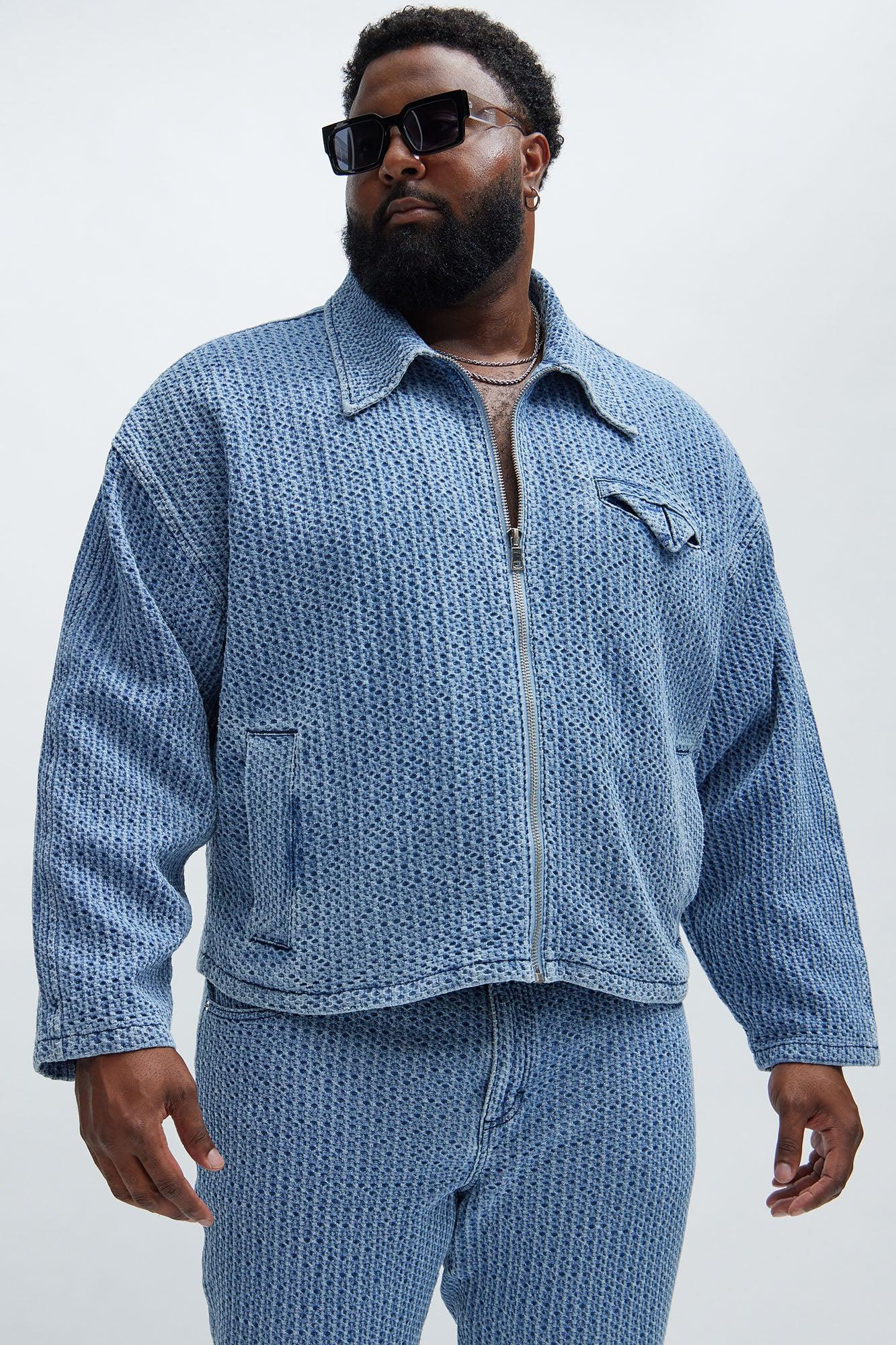 Warsaw Cropped Denim Work Trucker - Light Blue Product Image