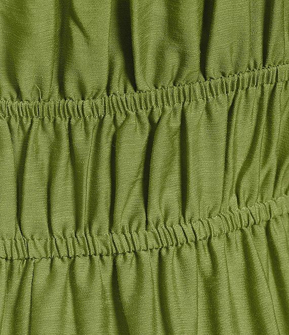 Blu Pepper Waist Tie Shirred Tiered Midi Dress Product Image