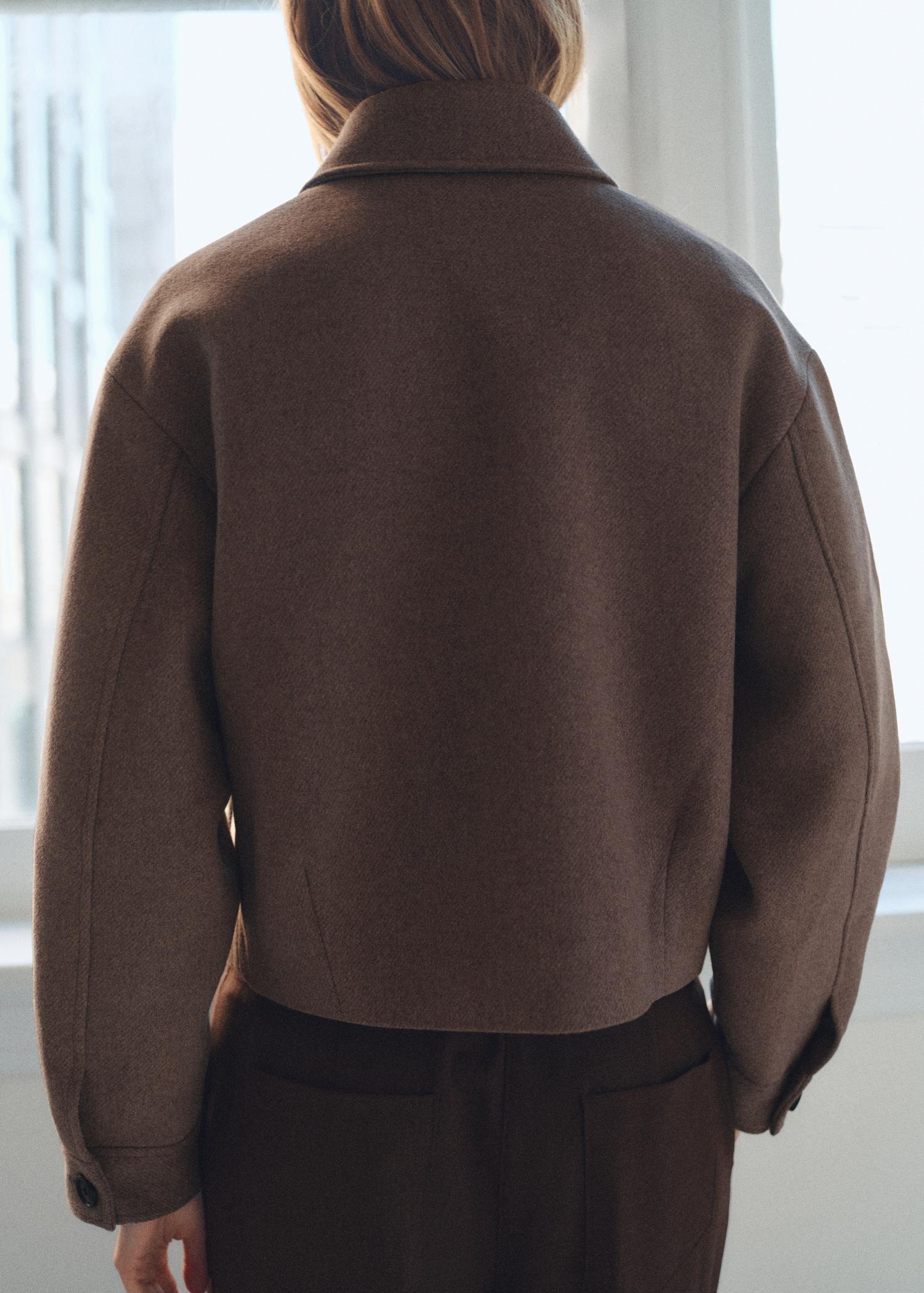 Wool jacket with pockets - Women | MANGO USA Product Image