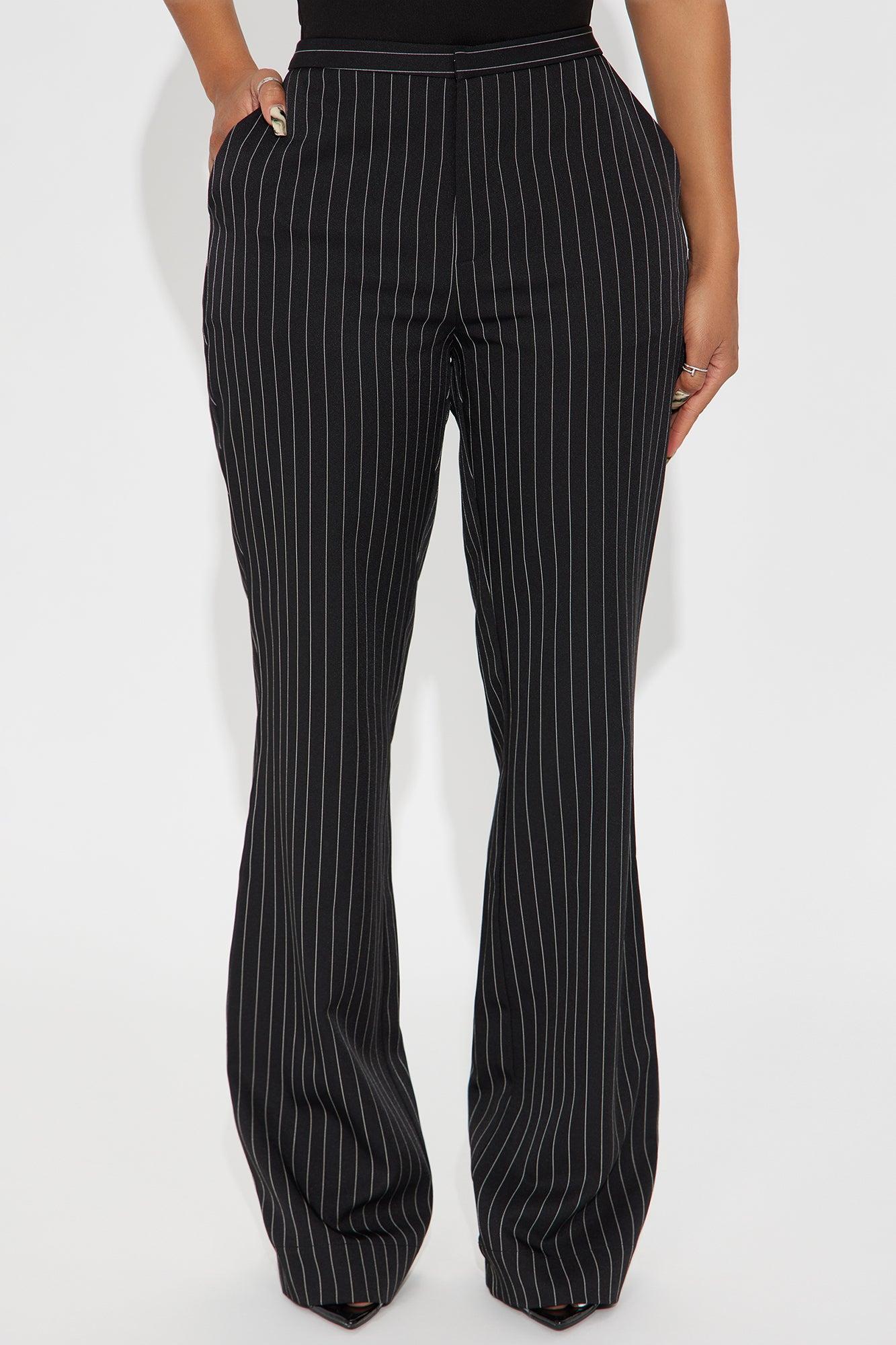 Madalyn Pinstripe Wide Leg Pant - Black Female Product Image
