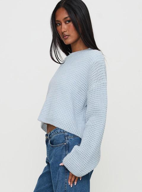 Elinda Knit Sweater Blue Product Image